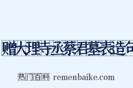 赠大理寺丞蔡君墓表造句是什么意思的图片